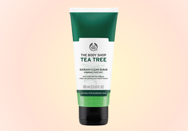 Best Face Scrubs for Oily Skin-The Body Shop Tea Tree Squeaky Clean Scrub